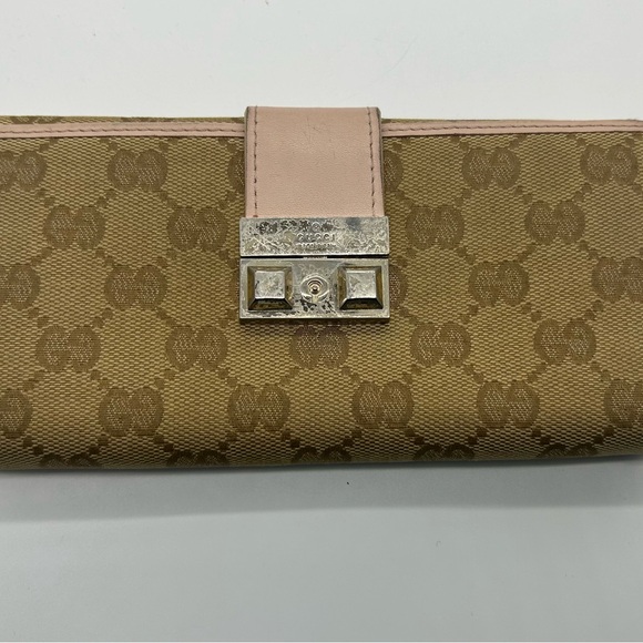 Gucci long wallet canvas and pink leather - Picture 2 of 10